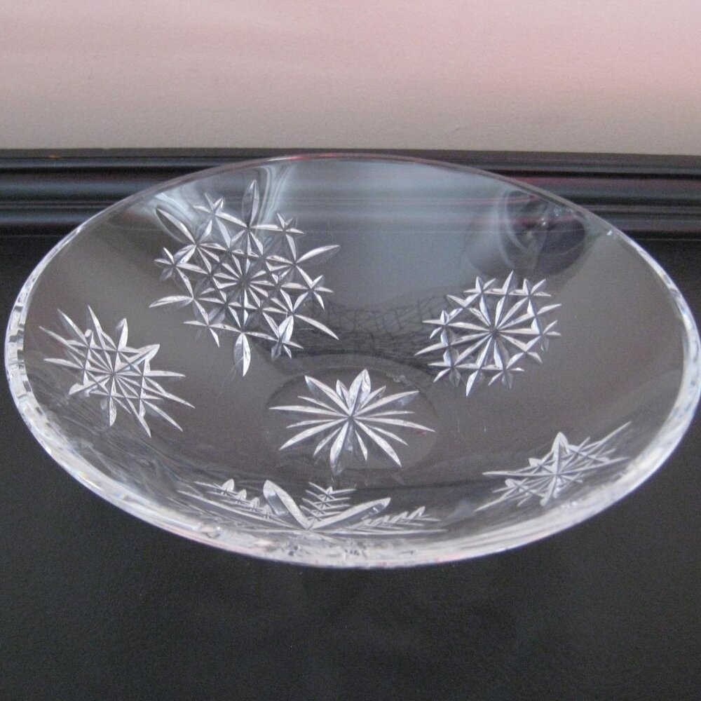 Vintage Waterford Crystal "Snow Crystals" 9" Candy Dish